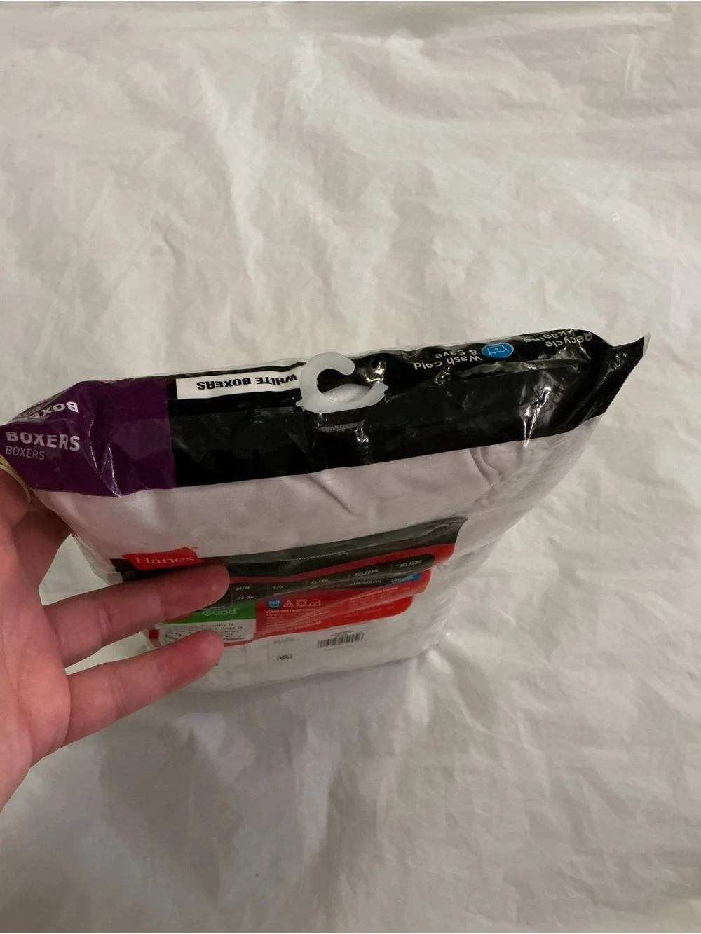NEW Hanes White 6-Pack Tagless Boxers - 2XL